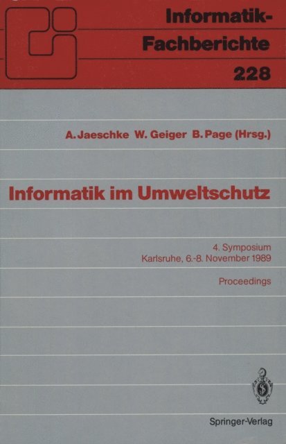 Bernd Page, Werner Geiger, Andreas Jaeschke - Informatik im Umweltschutz, E-bok