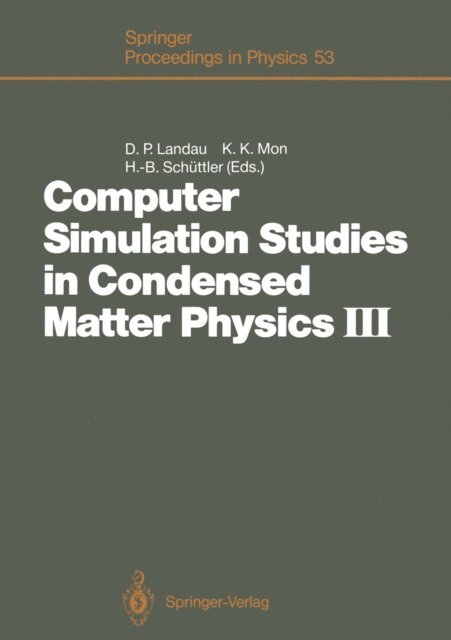 Heinz-Bernd Schuttler, K.K. Mon, David P. Landau - Computer Simulation Studies in Condensed Matter Physics III, E-bok