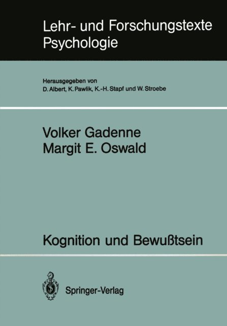 Margit E. Oswald, Volker Gadenne - Kognition und Bewußtsein, E-bok