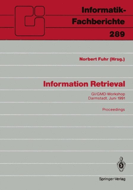 Norbert Fuhr - Information Retrieval, E-bok