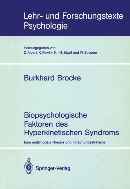 Burkhard Brocke - Biopsychologische Faktoren des Hyperkinetischen Syndroms, E-bok