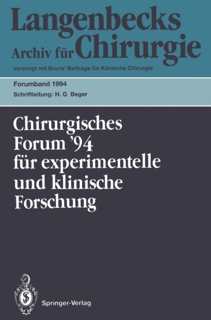 W. Hartel, Jurgen Seifert, Michael Trede - 111. Kongreß der Deutschen Gesellschaft für Chirurgie München, 5.–9. April 1994, E-bok