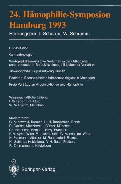 Wolfgang Schramm, Inge Scharrer - 24. Hämophilie-Symposion, E-bok