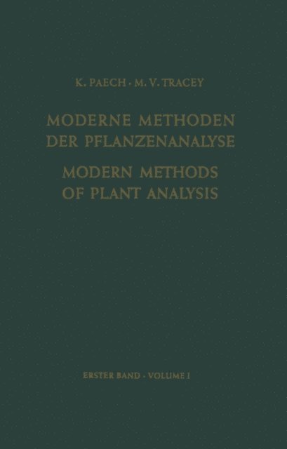 M. V. Tracey, K. Paech - Modern Methods of Plant Analysis/Moderne Methoden der Pflanzenanalyse, E-bok