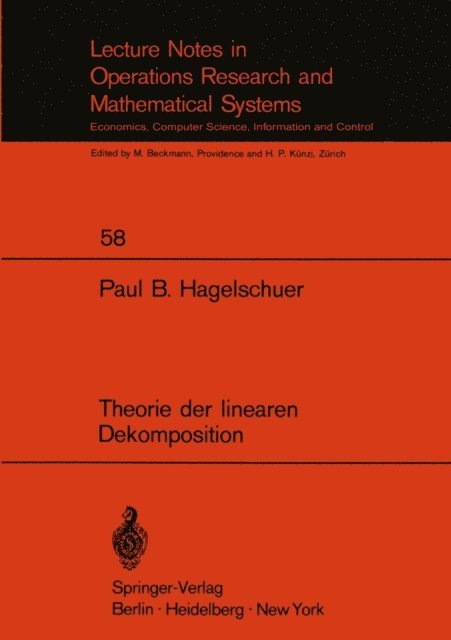 Paul B. Hagelschuer - Theorie der linearen Dekomposition, E-bok