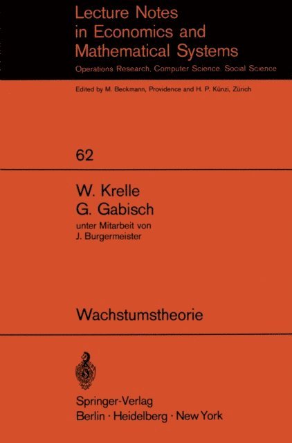 G. Gabisch, W. Krelle - Wachstumstheorie, E-bok