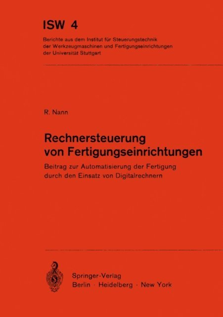 R. Nann - Rechnersteuerung von Fertigungseinrichtungen, E-bok