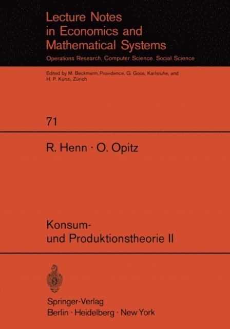 O. Opitz, R. Henn - Konsum- und Produktionstheorie II, E-bok