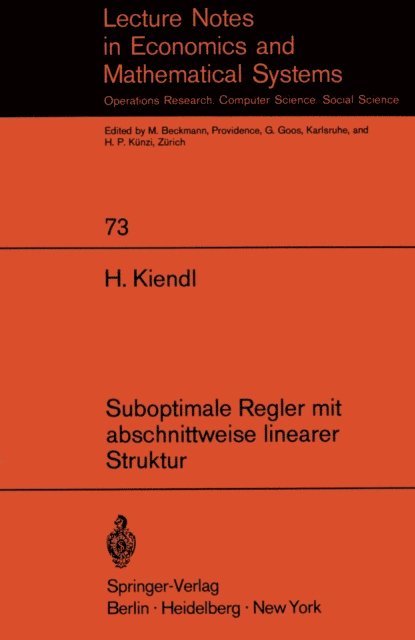 Harro Kiendl - Suboptimale Regler mit abschnittweise linearer Struktur, E-bok
