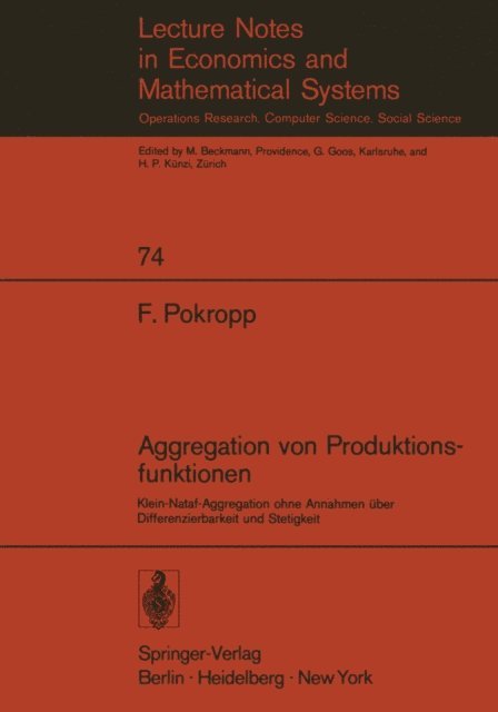 Fritz Pokropp - Aggregation von Produktionsfunktionen, E-bok