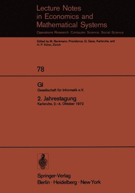 P. Deussen - GI. Gesellschaft für Informatik e.V. 2. Jahrestagung, E-bok