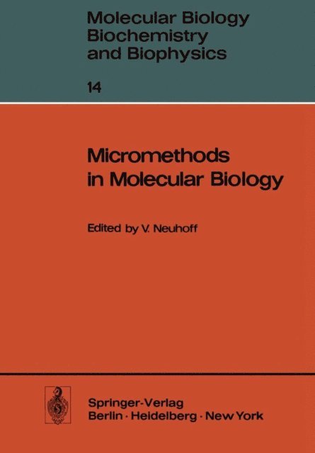 Volker Neuhoff - Micromethods in Molecular Biology, E-bok