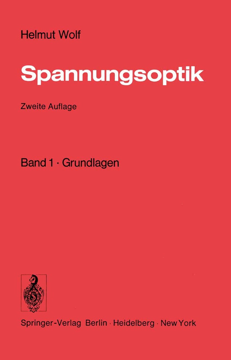 Helmut Wolf - Spannungsoptik, Häftad