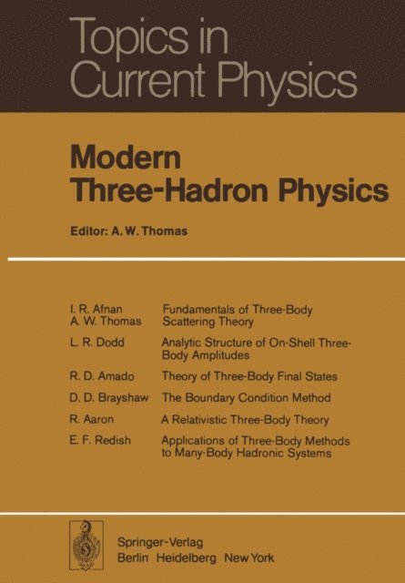 A.W. Thomas - Modern Three-Hadron Physics, E-bok