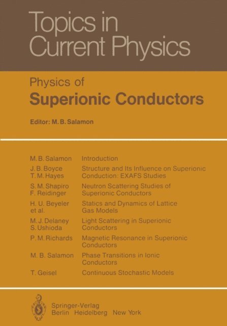 M.B. Salamon - Physics of Superionic Conductors, E-bok