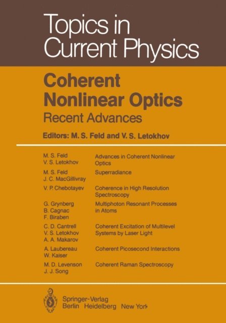 V.S. Letokhov, M.S. Feld - Coherent Nonlinear Optics, E-bok