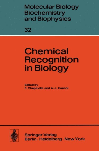 A. L. Haenni, F. Chapeville - Chemical Recognition in Biology, E-bok