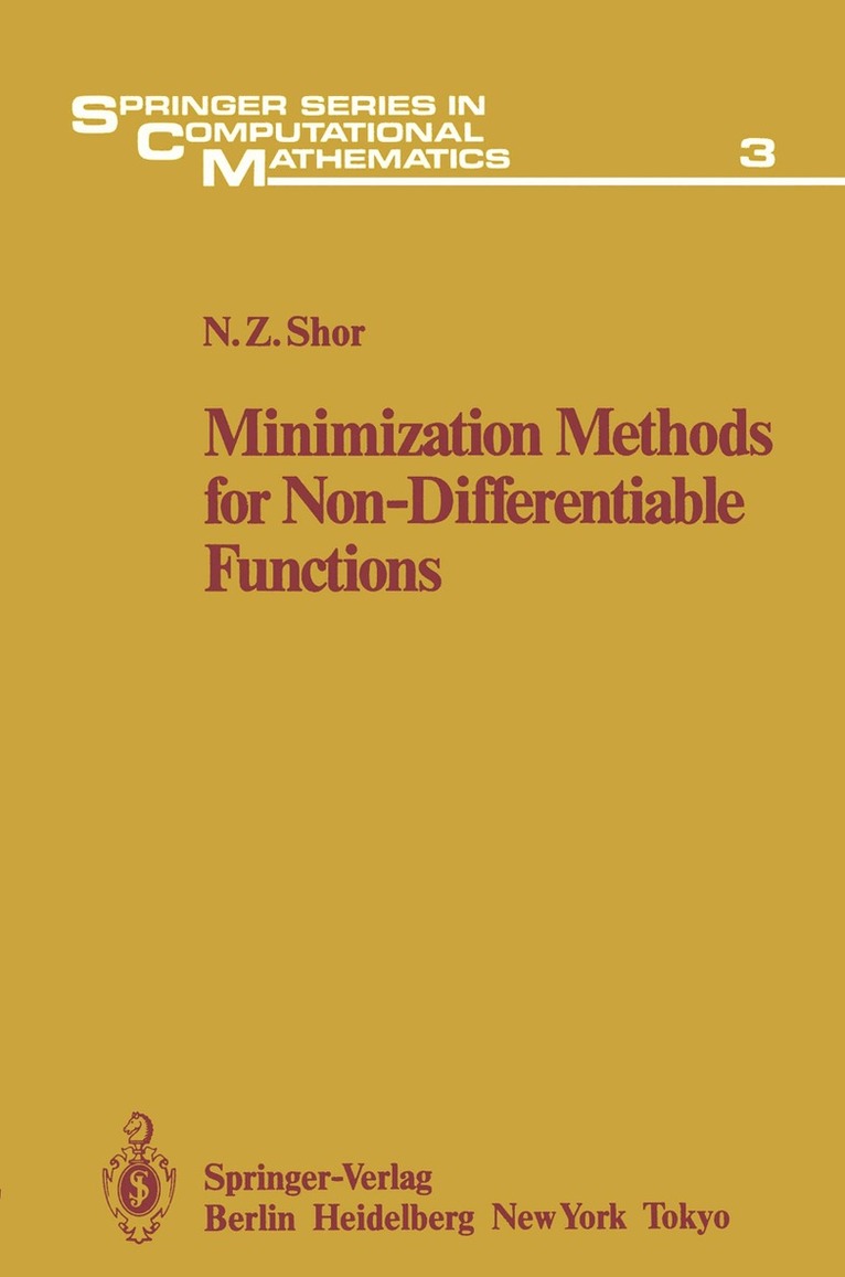 N.Z. Shor - Minimization Methods for Non-Differentiable Functions, Häftad