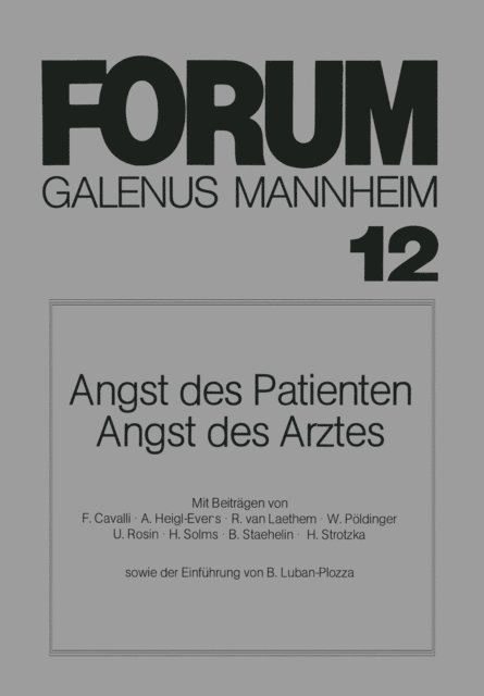 B. Luban-Plozza - Angst des Patienten Angst des Arztes, E-bok