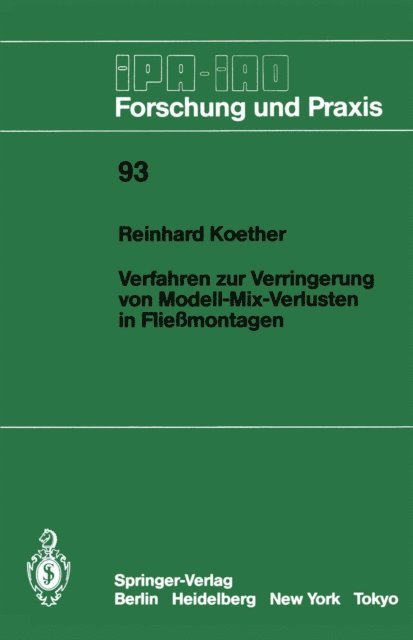 Reinhard Koether - Verfahren zur Verringerung von Modell-Mix-Verlusten in Fließmontagen, E-bok