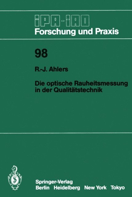 Rolf-Jurgen Ahlers - Die optische Rauheitsmessung in der Qualitätstechnik, E-bok