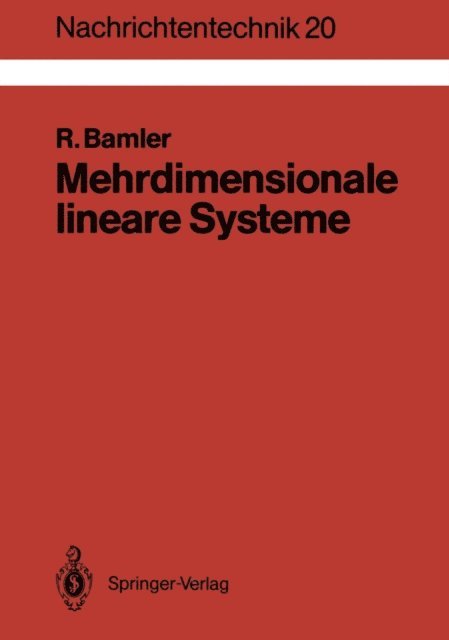 Richard Bamler - Mehrdimensionale lineare Systeme, E-bok