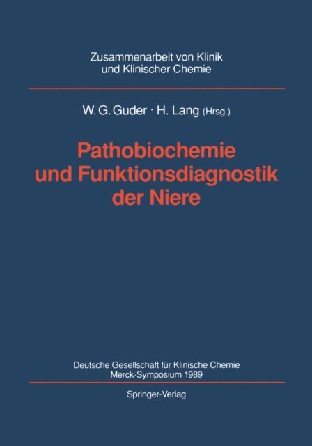 Hermann Lang, Walter G. Guder - Pathobiochemie und Funktionsdiagnostik der Niere, E-bok