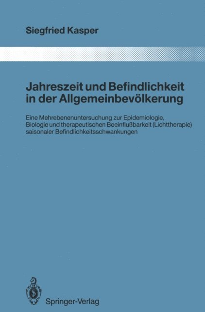Siegfried Kasper - Jahreszeit und Befindlichkeit in der Allgemeinbevölkerung, E-bok
