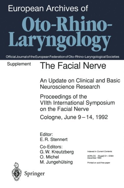 O. Michel, E. Stennert - Facial Nerve, E-bok