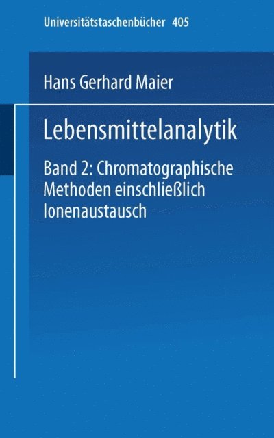 H.G. Maier - Lebensmittelanalytik, E-bok