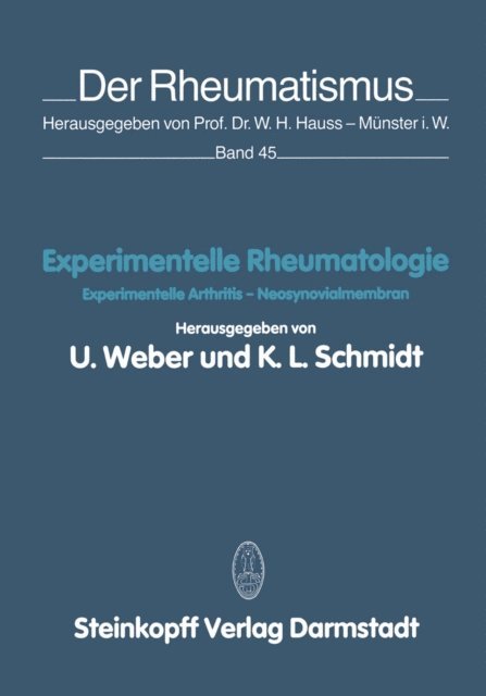 K.L. Schmidt, U. Weber - Experimentelle Rheumatologie, E-bok