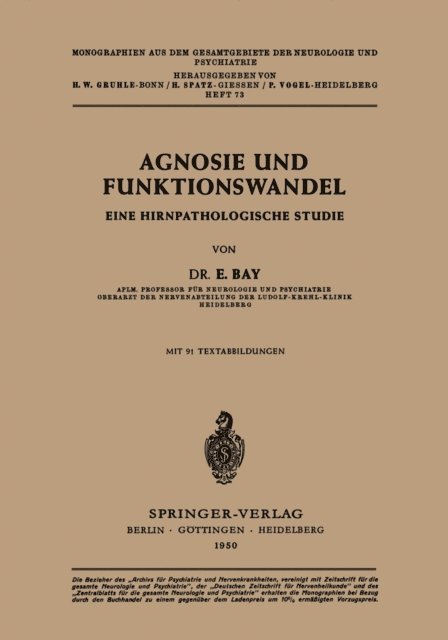 E. Bay - Agnosie und Funktionswandel, E-bok