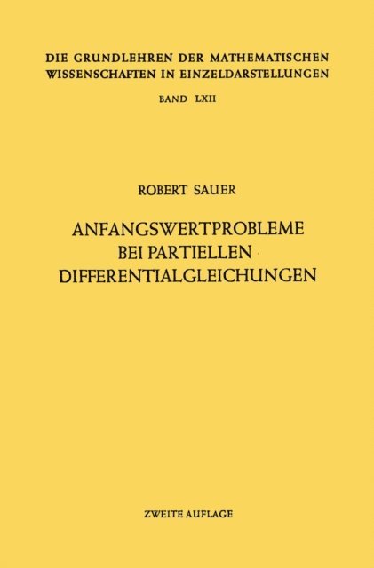 Robert Sauer - Anfangswertprobleme bei Partiellen Differentialgleichungen, E-bok