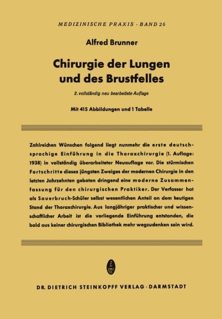 Alfred Brunner - Chirurgie der Lungen und des Brustfelles, E-bok