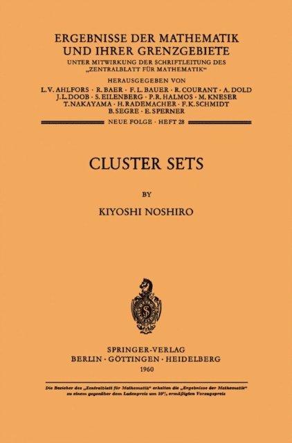 Kiyoshi Noshiro - Cluster Sets, E-bok
