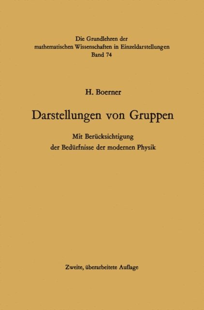 Hermann Boerner - Darstellungen von Gruppen, E-bok
