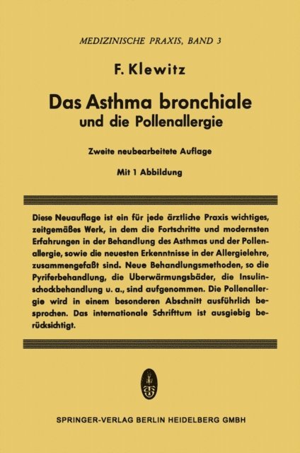 Felix Klewitz - Das Asthma Bronchiale und die Pollenallergie, E-bok
