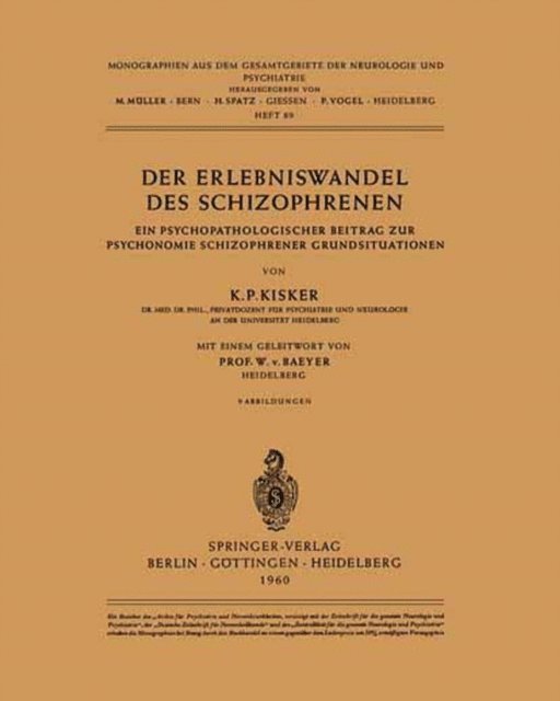 K. P. Kisker - Der Erlebniswandel des Schizophrenen, E-bok