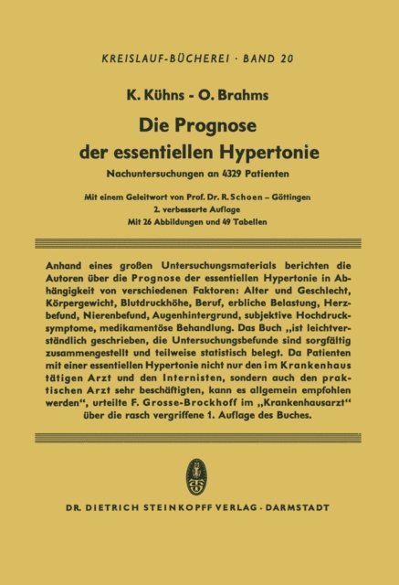 Otto Brahms, Klaus Kuhns - Die Prognose der Essentiellen Hypertonie, E-bok