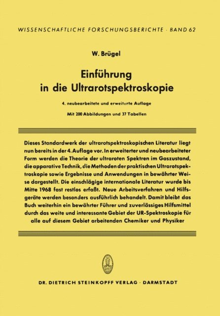 W. Brugel - Einführung in die Ultrarotspektroskopie, E-bok