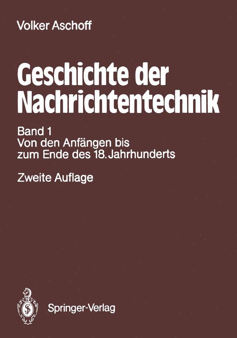 Volker Aschoff - Geschichte der Nachrichtentechnik, Häftad