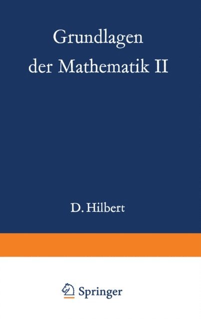 Paul Bernays, David Hilbert - Grundlagen der Mathematik II, E-bok