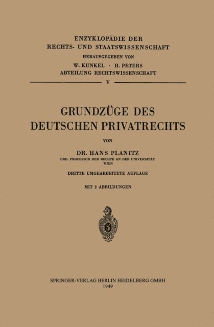 Hans Planitz - Grundzüge des Deutschen Privatrechts, E-bok