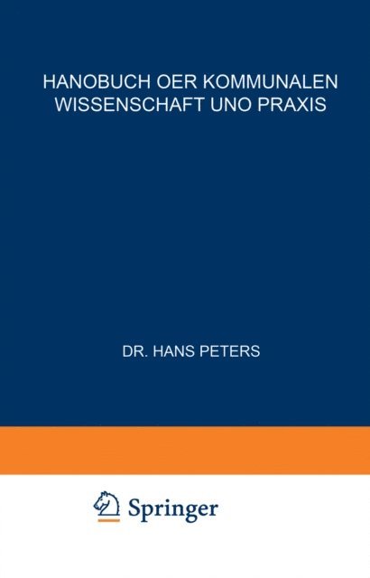 Hans Peters - Kommunale Verwaltung, E-bok