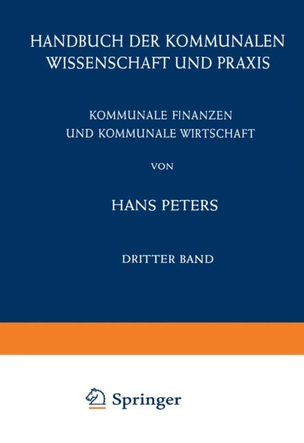 Hans Peters - Kommunale Finanzen und Kommunale Wirtschaft, E-bok
