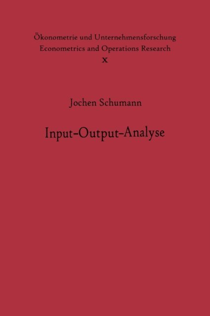 J. Schumann - Input-Output-Analyse, E-bok