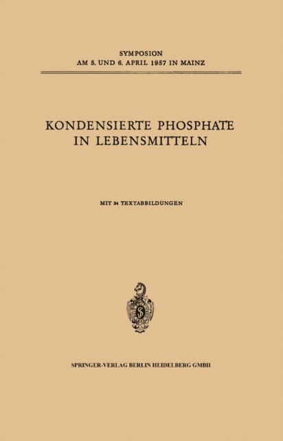K. Lang - Kondensierte Phosphate in Lebensmitteln, E-bok