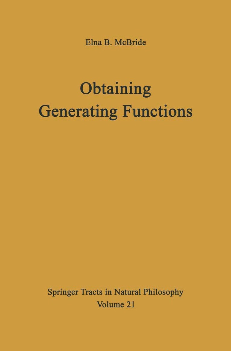 Elna B. McBride - Obtaining Generating Functions, Häftad. Tillgänglighet: Lägg i varukorg