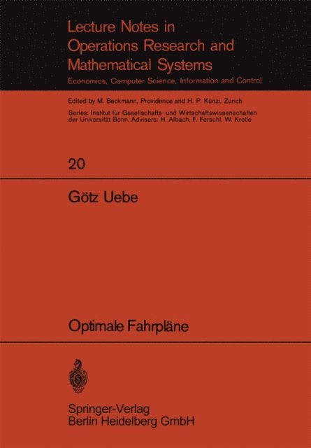 Gotz Uebe - Optimale Fahrpläne, E-bok