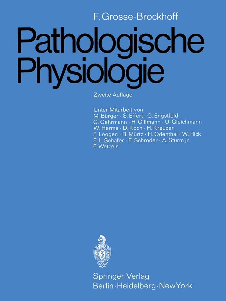 Franz Grosse-Brockhoff - Pathologische Physiologie, Häftad. Tillgänglighet: Lägg i varukorg